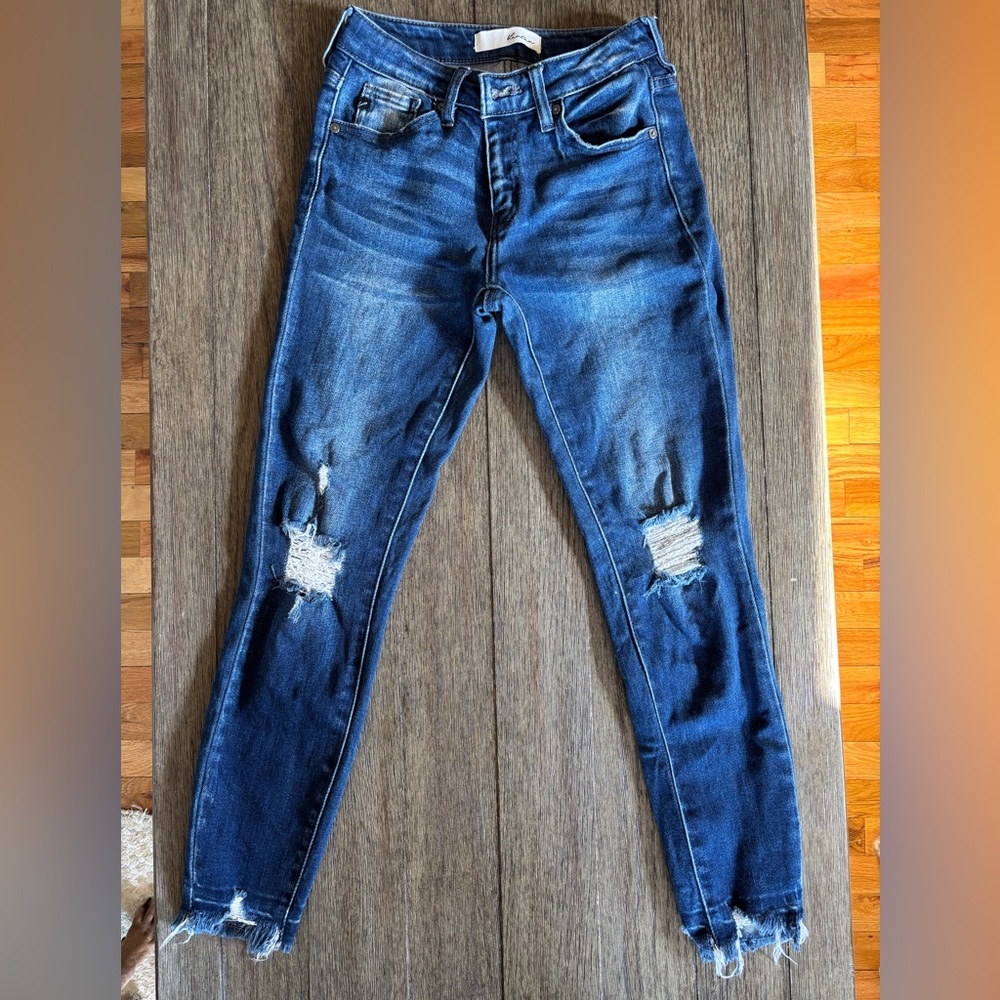 KanCan Dark Blue Distressed Skinny Jeans